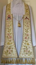 White Antique Preaching Stole